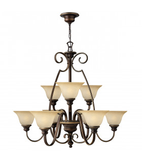 Cello 9 Light Multi Arm Chandelier Antique Bronze Finish E27-1