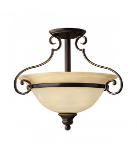 Cello 2 Light Semi Flush Ceiling Light Antique Bronze E27-1