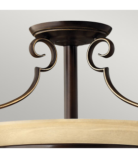 Cello 2 Light Semi Flush Ceiling Light Antique Bronze E27-2