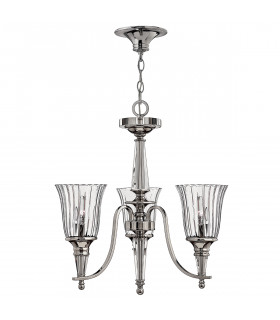 Chandon Multi Arm Chandelier 3 Light Sterling Finish E14