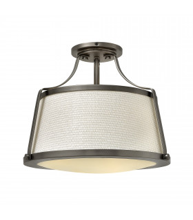 Charlotte 3 Light Semi Flush Ceiling Light Antique Nickel E27-1