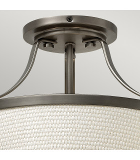 Charlotte 3 Light Semi Flush Ceiling Light Antique Nickel E27-2