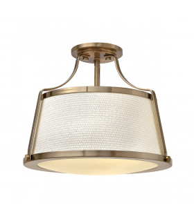Charlotte 3 Light Semi Flush Ceiling Light Brushed Caramel E27-1