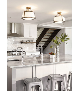 Charlotte 3 Light Semi Flush Ceiling Light Brushed Caramel E27-2