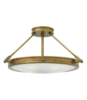Collier 4 Light Medium Semi Flush Ceiling Light Brass E14-1