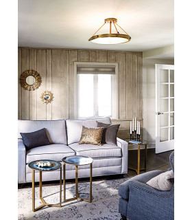 Collier 4 Light Medium Semi Flush Ceiling Light Brass E14-2