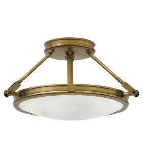 Collier 3 Light Small Semi Flush Ceiling Light Brass E14-1