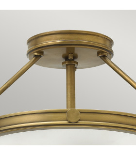 Collier 3 Light Small Semi Flush Ceiling Light Brass E14-2