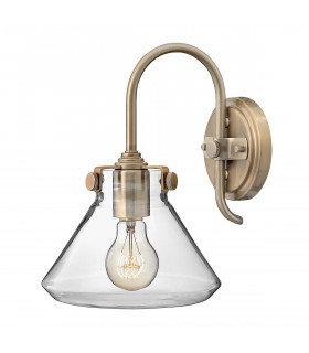 Congress 1 Light Glass Shade Wall Light Brushed Caramel E27-1