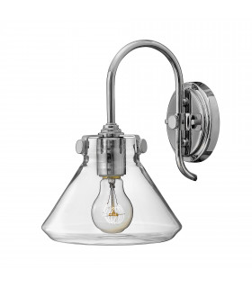 Congress 1 Light Glass Shade Wall Light Chrome E27-1