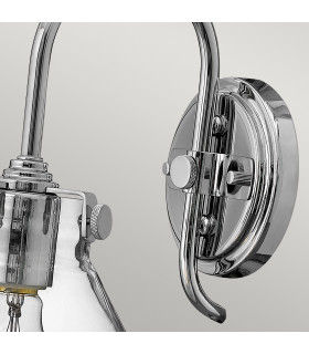 Congress 1 Light Glass Shade Wall Light Chrome E27-2