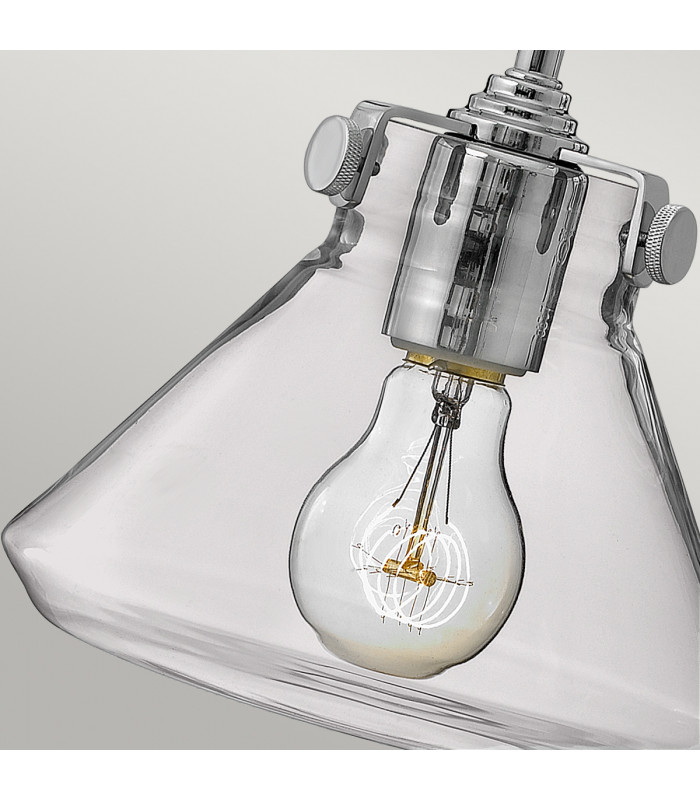 Congress 1 Light Glass Shade Wall Light Chrome E27-4