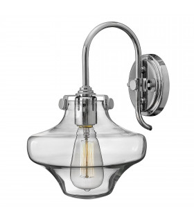 Congress 1 Light Glass Shade Wall Light Chrome E27