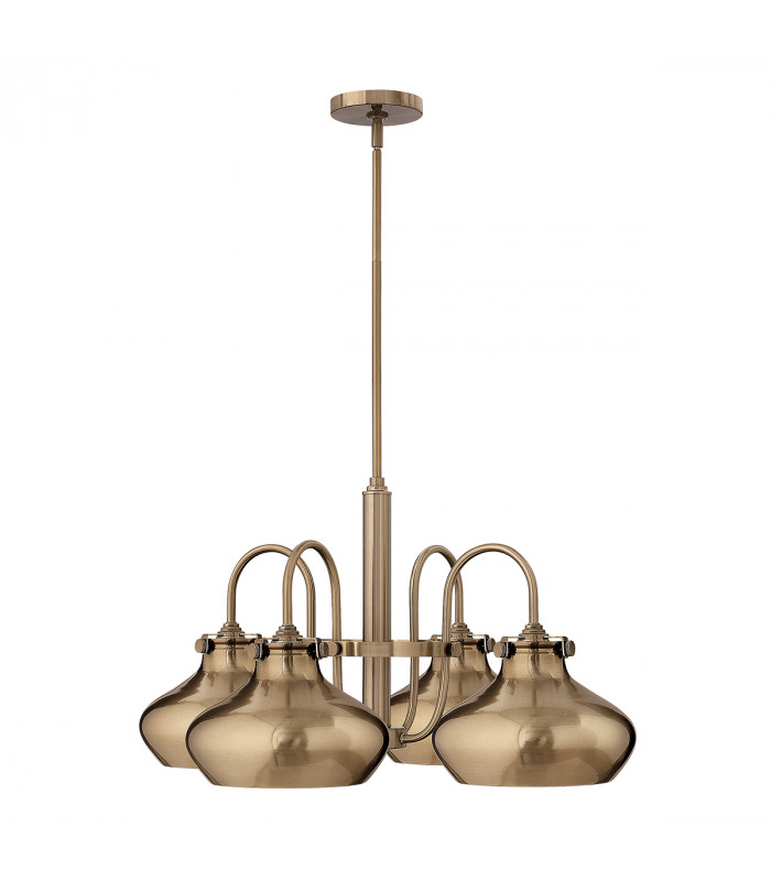 Hinkley Congress Pendant Light Multi Arm Dome Shades 4x E27 Brushed Caramel-1