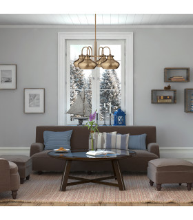 Hinkley Congress Pendant Light Multi Arm Dome Shades 4x E27 Brushed Caramel-2