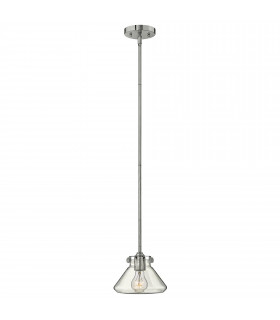 Congress 1 Light Dome Ceiling Pendant Chrome Clear Glass E27-1