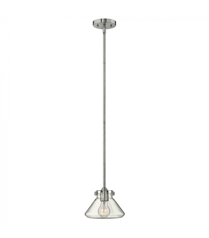 Congress 1 Light Dome Ceiling Pendant Chrome Clear Glass E27-1