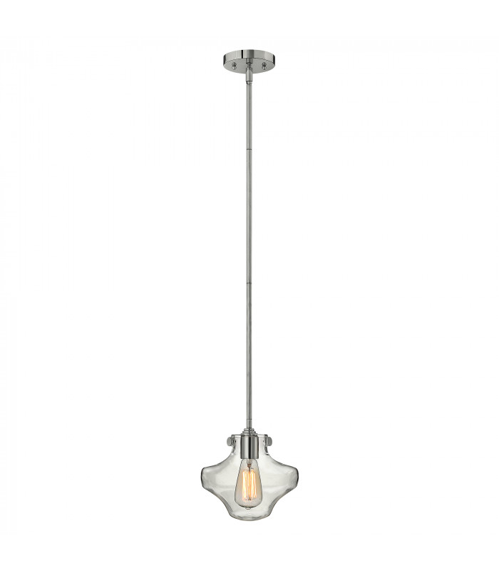 Congress 1 Light Ceiling Pendant Chrome Clear Glass E27