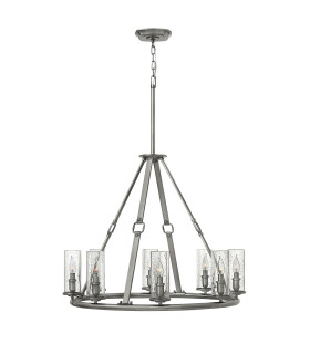 Dakota 8 Light Multi Arm Chandelier Antique Nickel Finish E14