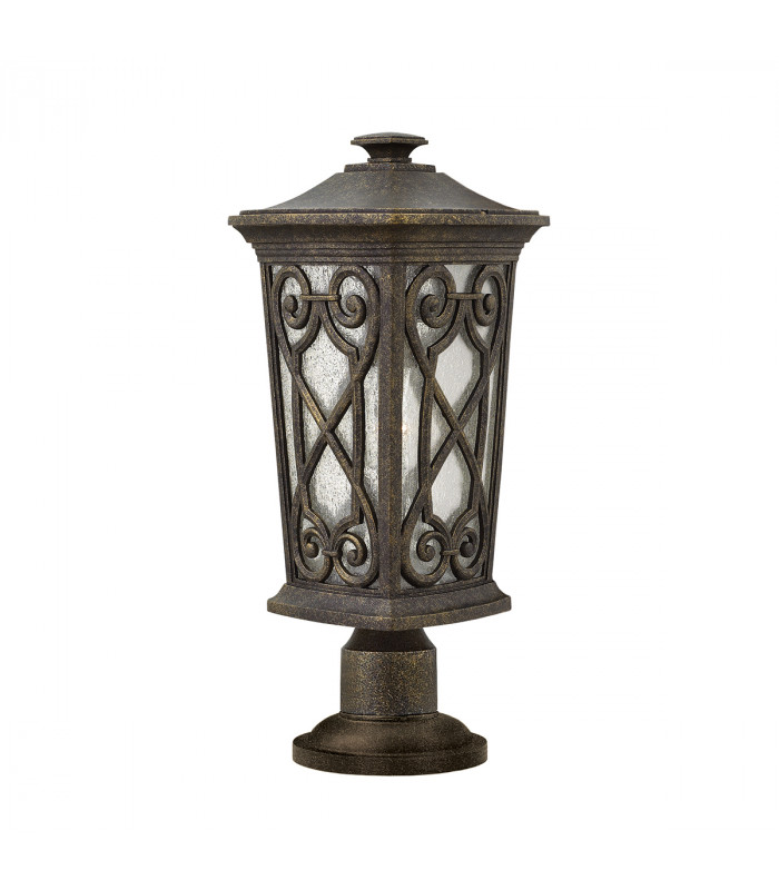 Enzo 1 Light Small Outdoor Pedestal Light Autumn IP44 E27
