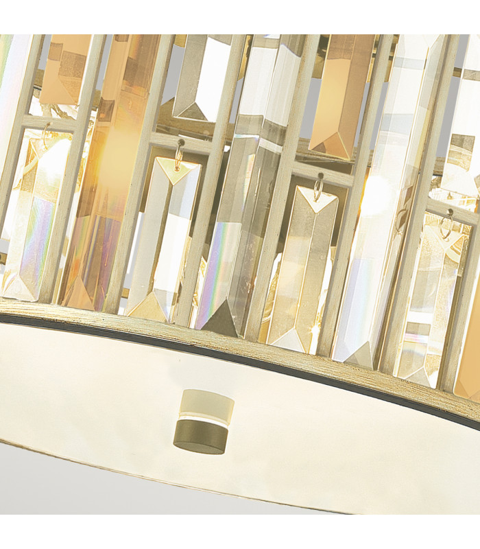 Gemma 3 Light Flush Mount Ceiling Light Silver Leaf E27-3