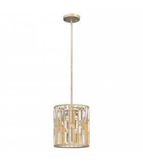 Gemma 1 Light Ceiling Mini Pendant Silver Leaf E27-1
