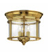 Gentry 3 Light Flush Mount Ceiling Light Polished Brass E14-1