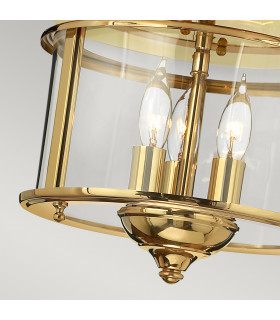 Gentry 3 Light Flush Mount Ceiling Light Polished Brass E14-2