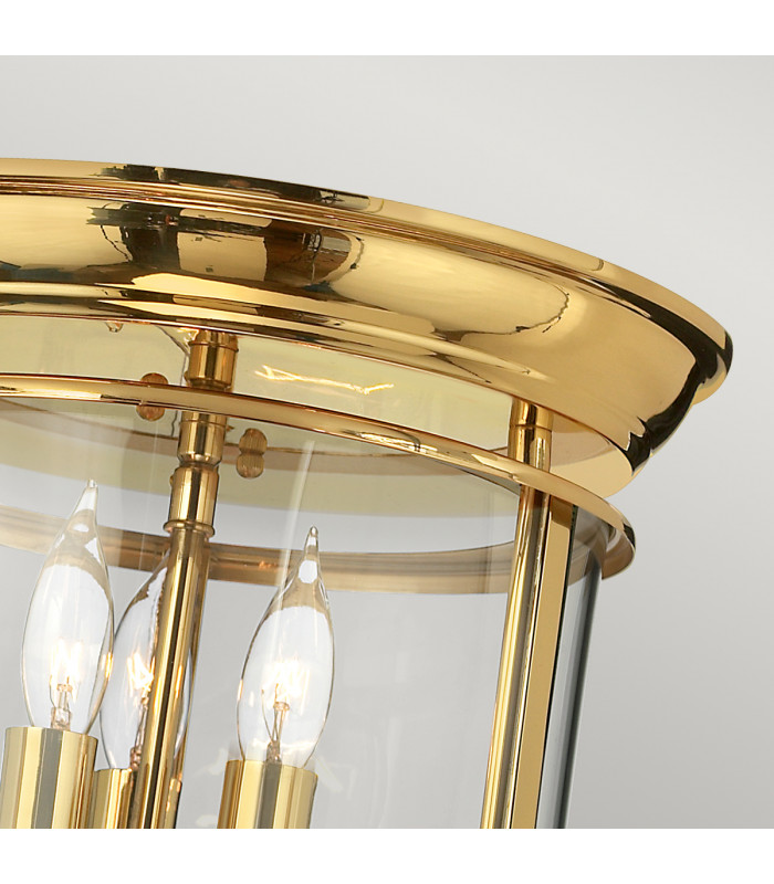 Gentry 3 Light Flush Mount Ceiling Light Polished Brass E14-3