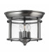 Gentry 3 Light Flush Mount Ceiling Light Pewter E14-1
