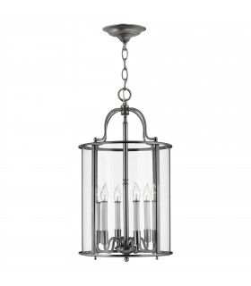 Gentry 6 Light  Large Ceiling Lantern Pendant Pewter E14-1