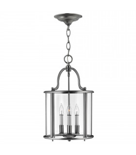 Gentry 4 Light  Medium Ceiling Lantern Pendant Pewter E14-1