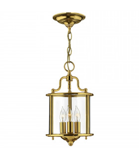 Gentry 3 Light Small Ceiling Lantern Pendant Polished Brass E14-1