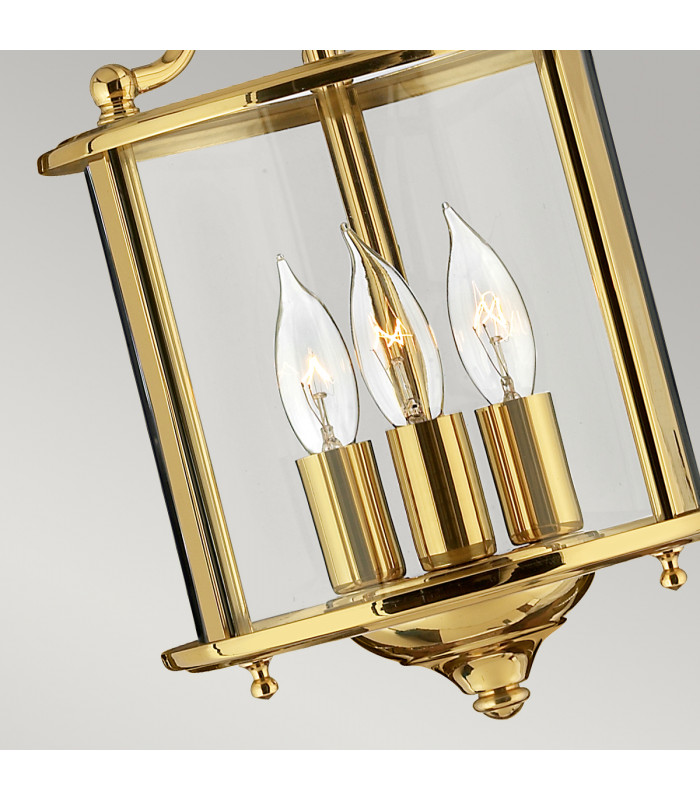 Gentry 3 Light Small Ceiling Lantern Pendant Polished Brass E14-4