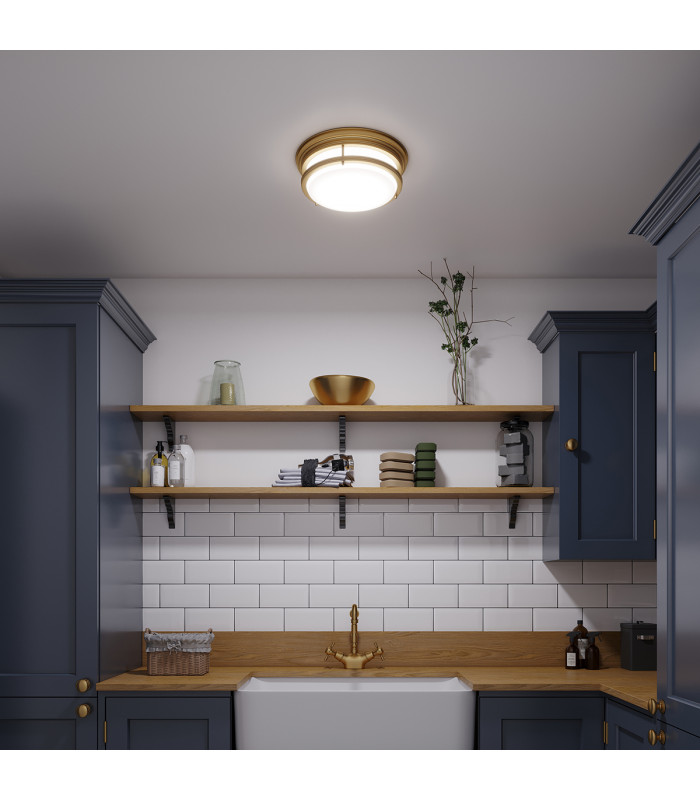 Hadley 3 Light Semi Flush Ceiling Light Brushed Bronze E27-4