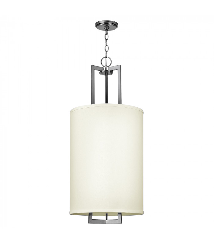 Hinkley Hampton Cylindrical Pendant Light 3x E27 Antique Nickel