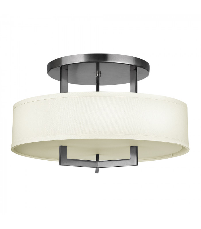 Hampton 3 Light Semi Flush Ceiling Light Antique Nickel E27-1