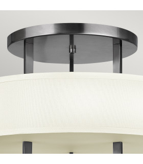 Hampton 3 Light Semi Flush Ceiling Light Antique Nickel E27-2