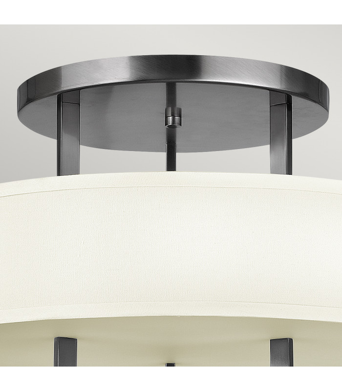 Hampton 3 Light Semi Flush Ceiling Light Antique Nickel E27-2