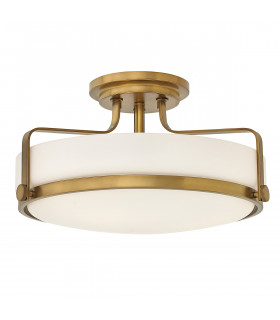 Harper 3 Light Medium Semi Flush Heritage Brass