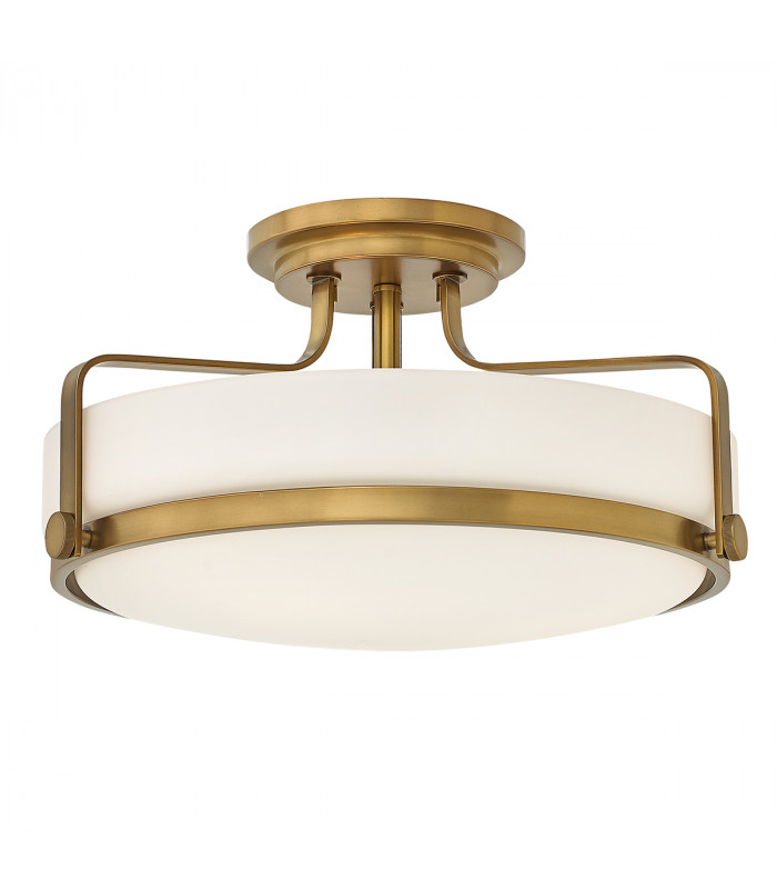 Harper 3 Light Medium Semi Flush Heritage Brass