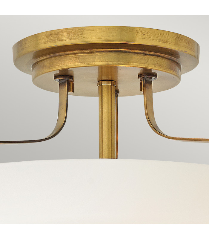 Harper 3 Light Small Semi Flush Heritage Brass-2