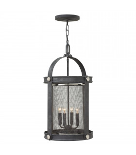 Hinkley Holden Pendant Light Chandelier Lantern 4x E14 Light Aged Zinc