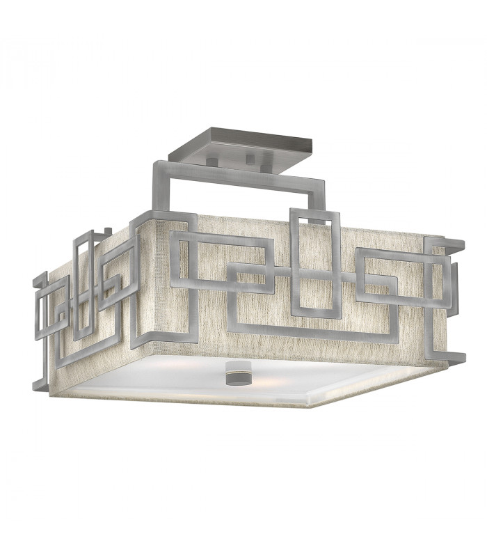 Lanza 3 Light Semi Flush Mount Ceiling Light Nickel E27-1