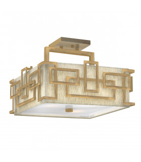 Lanza 3 Light Semi Flush Mount Ceiling Light Brushed Bronze E27-1