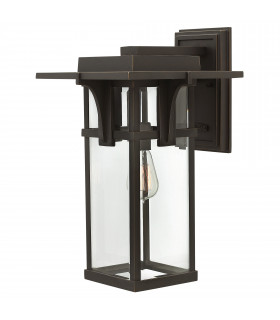 Manhattan 1 Light Outdoor Large Wall Lantern Light Oil Rubbed Bronze IP44 E27-1