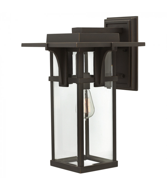 Manhattan 1 Light Outdoor Large Wall Lantern Light Oil Rubbed Bronze IP44 E27-1