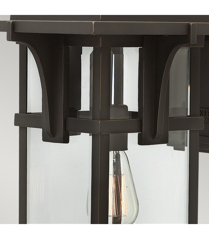 Manhattan 1 Light Outdoor Large Wall Lantern Light Oil Rubbed Bronze IP44 E27-3
