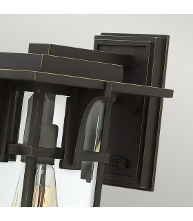 Manhattan 1 Light Outdoor Medium Wall Lantern Light Oil Rubbed Bronze IP44 E27-2