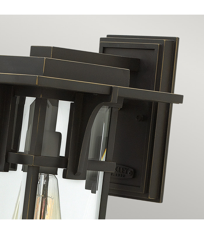 Manhattan 1 Light Outdoor Medium Wall Lantern Light Oil Rubbed Bronze IP44 E27-2
